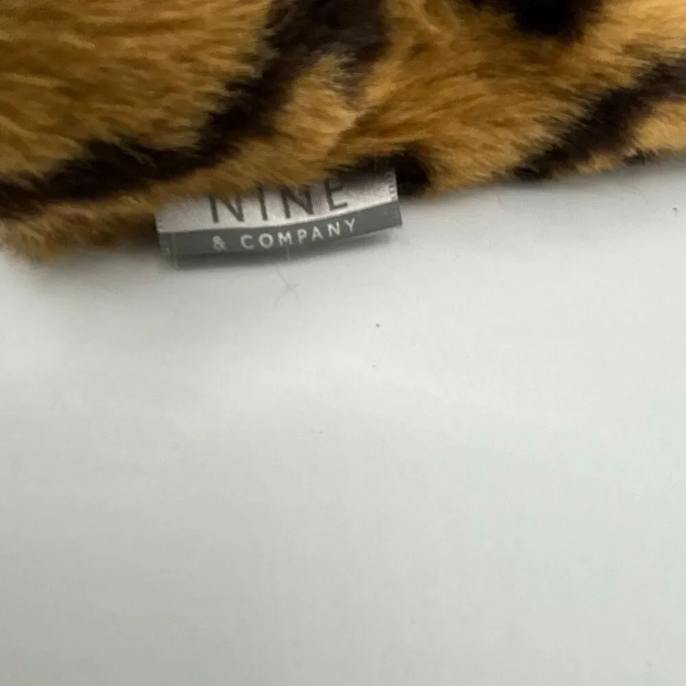 Nine & Company Women's Size L/XL Leopard Print Acrylic Faux Fur Mittens Gloves